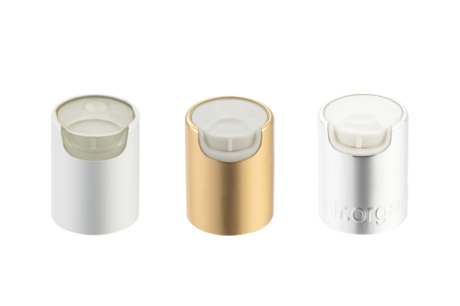 Aluminium-Plastic 28/415 Parp Cap, prasowa górna nasadka, nakładka na dysk do butelki z balsamą