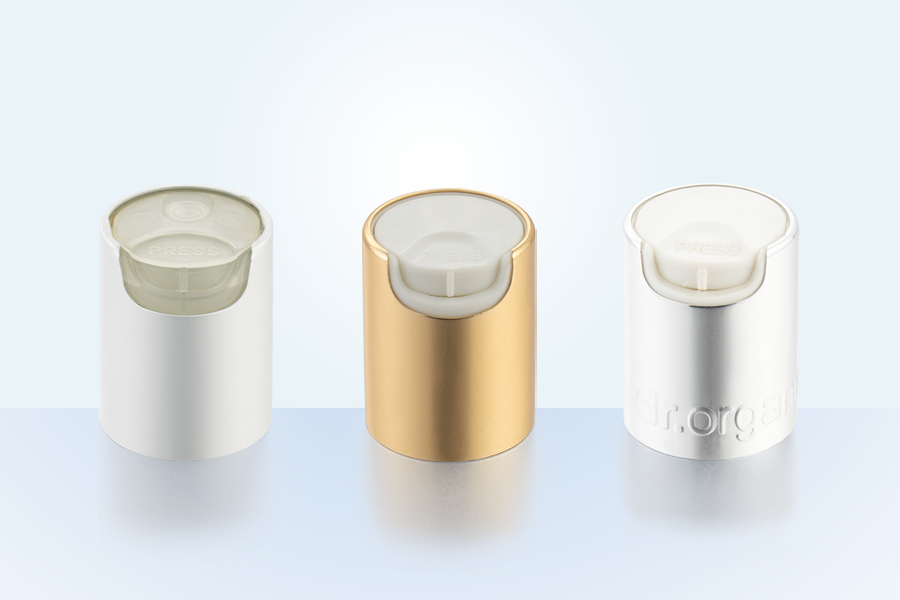 Aluminium-Plastic 28/415 Parp Cap, prasowa górna nasadka, nakładka na dysk do butelki z balsamą